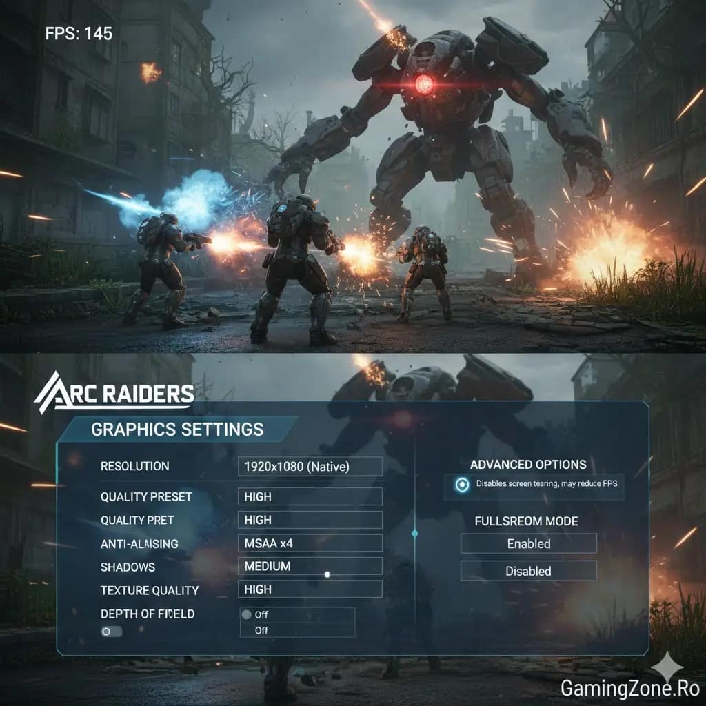 Optimizare Arc Raiders setări grafică și FPS 2026